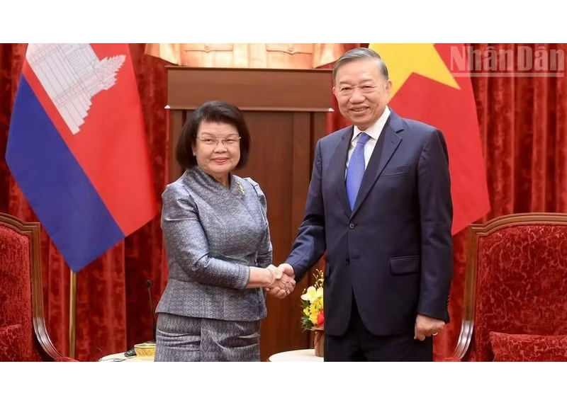 Top Vietnamese leader receives Cambodian National Assembly President